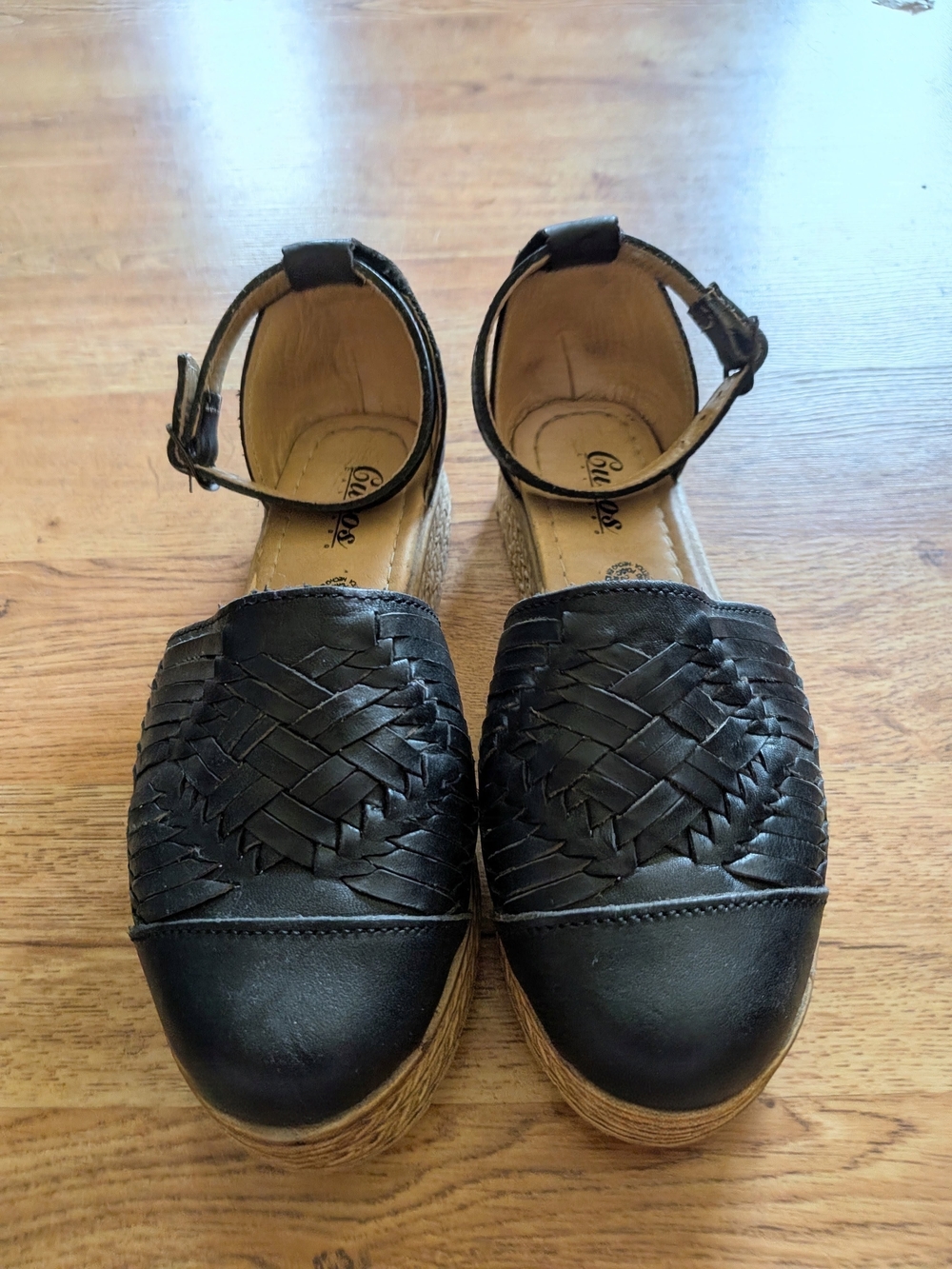 Black Leather Mexican Platforms